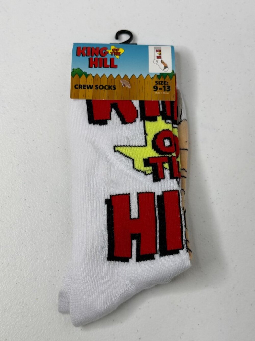 King of the Hill Hank Hill Crew Socks 9-13 Retro TV Novelty New